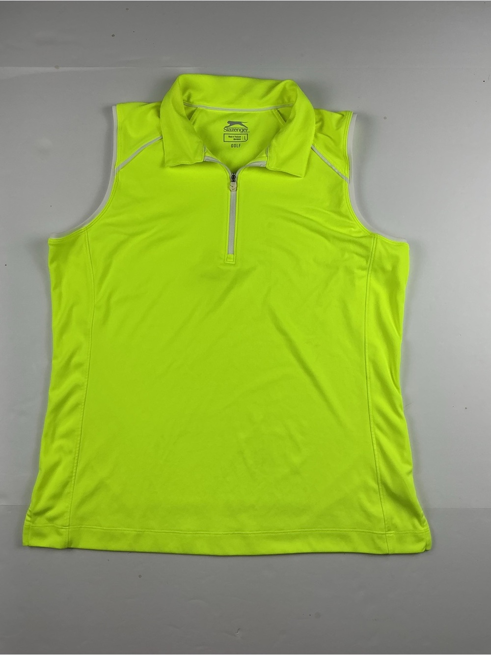 Slazenger Neon Yellow Sleeveless Half-Zip Golf Tank
